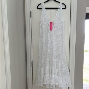 White Lace Sleeveless Dress